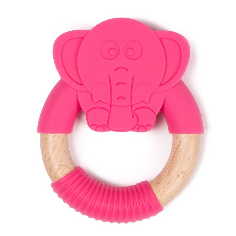 Produkt - Hryzátko B-TEETHER ANIMAL WOOD Pink Elephant