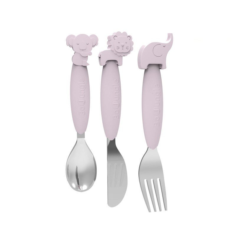 Produkt - Príbor silikón + nerez Pink