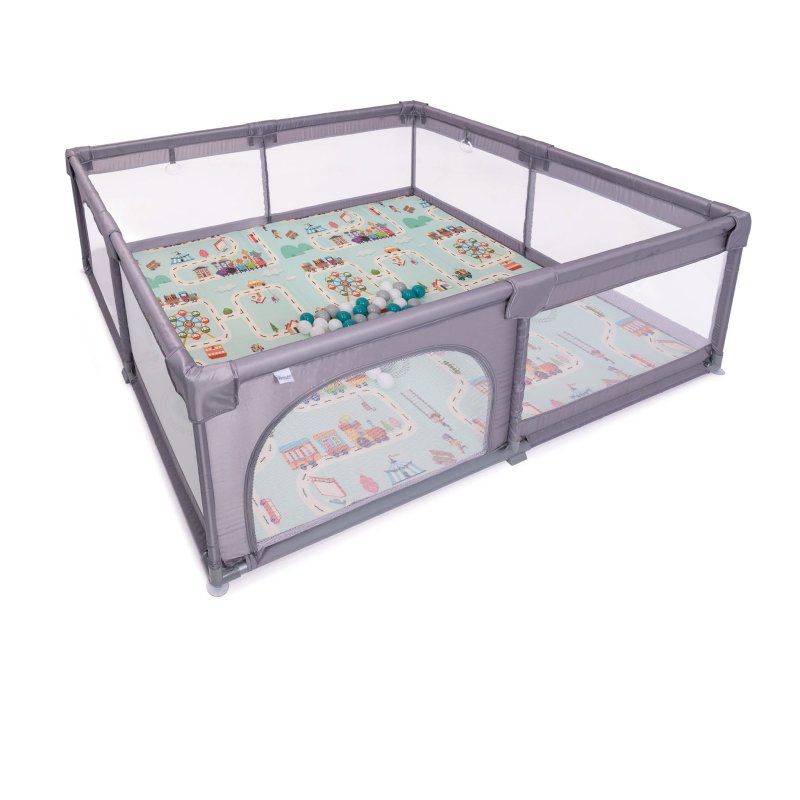 Produkt - Ohrádka Playpark Grey s matrací
