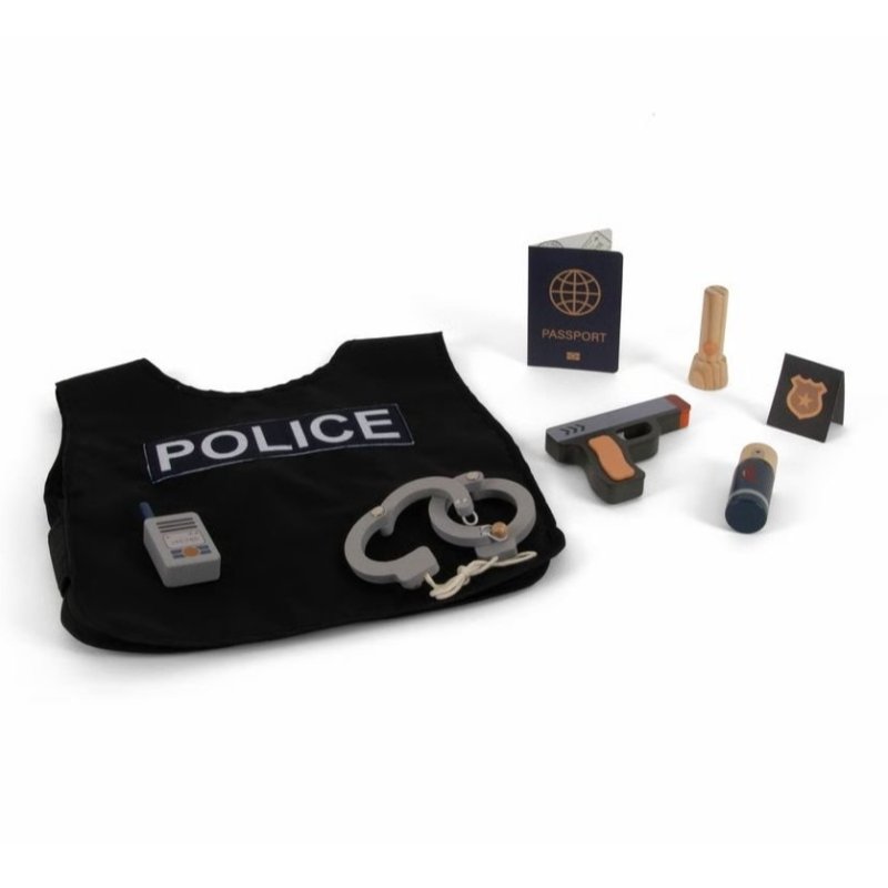 Produkt - Playful Wood drevený policajný set 8ks 36m+